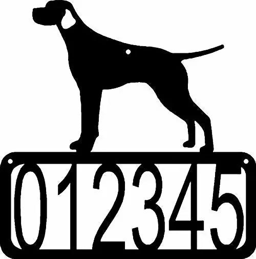 Smooth Pointer Dog House Address Sign