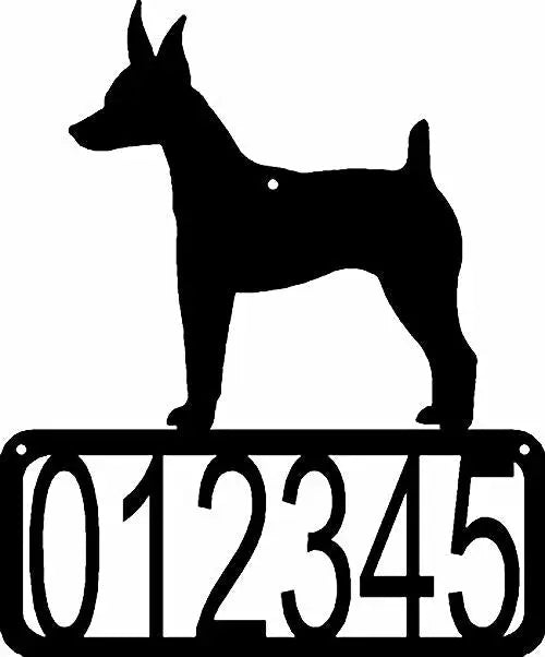 Toy Fox Terrier Dog House Address Sign