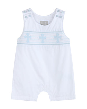 White and Blue Holy Smocked Jon Jon