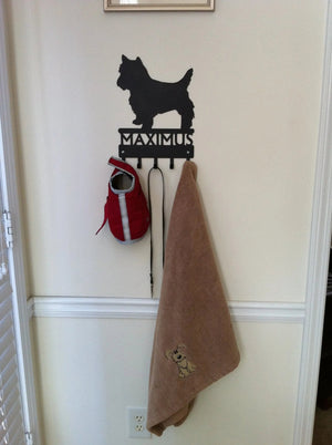 Yorkshire Terrier (Yorkie) Personalized Key Holder and Leash Hanger - 5 Hooks
