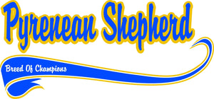 Purple Turtle Gifts - Breed of Champion (Blue) Tee Shirt - Pyrenean Shepherd