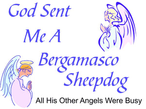 Purple Turtle Gifts - God Sent Me a Bergamasco Sheepdog T-shirt