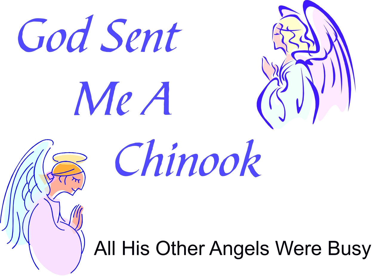 Purple Turtle Gifts - God Sent Me a Chinook T-shirt