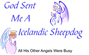 Purple Turtle Gifts - God Sent Me a Icelandic Sheepdog T-shirt