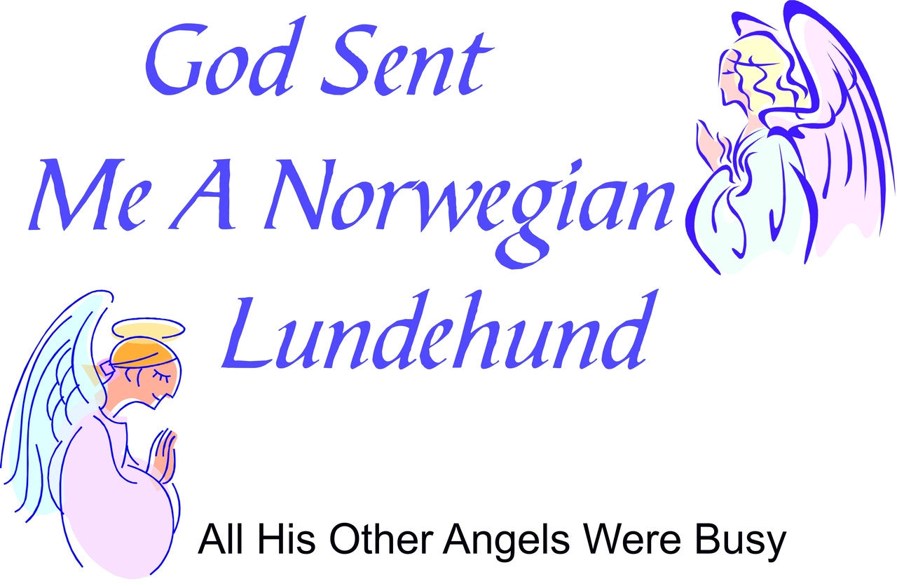 Purple Turtle Gifts - God Sent Me a Norwegian Lundehund T-shirt