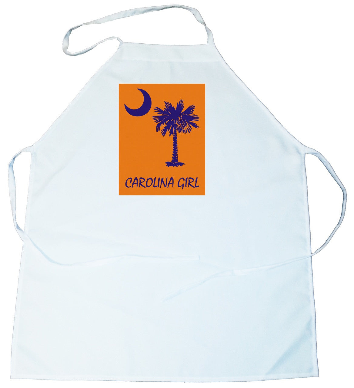 Apron -  Carolina Girl Palmetto & Moon (Blue on Orange Background) (100-0061-005)
