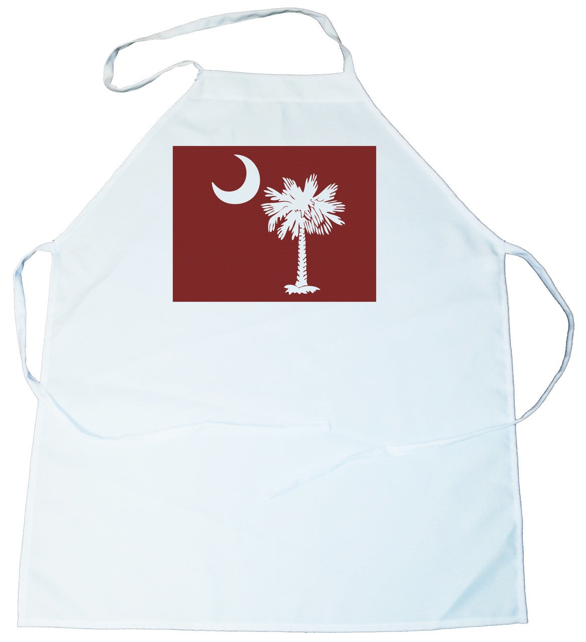 Apron -  Palmetto Tree and moon (On Garnet Background) (100-0076-001)