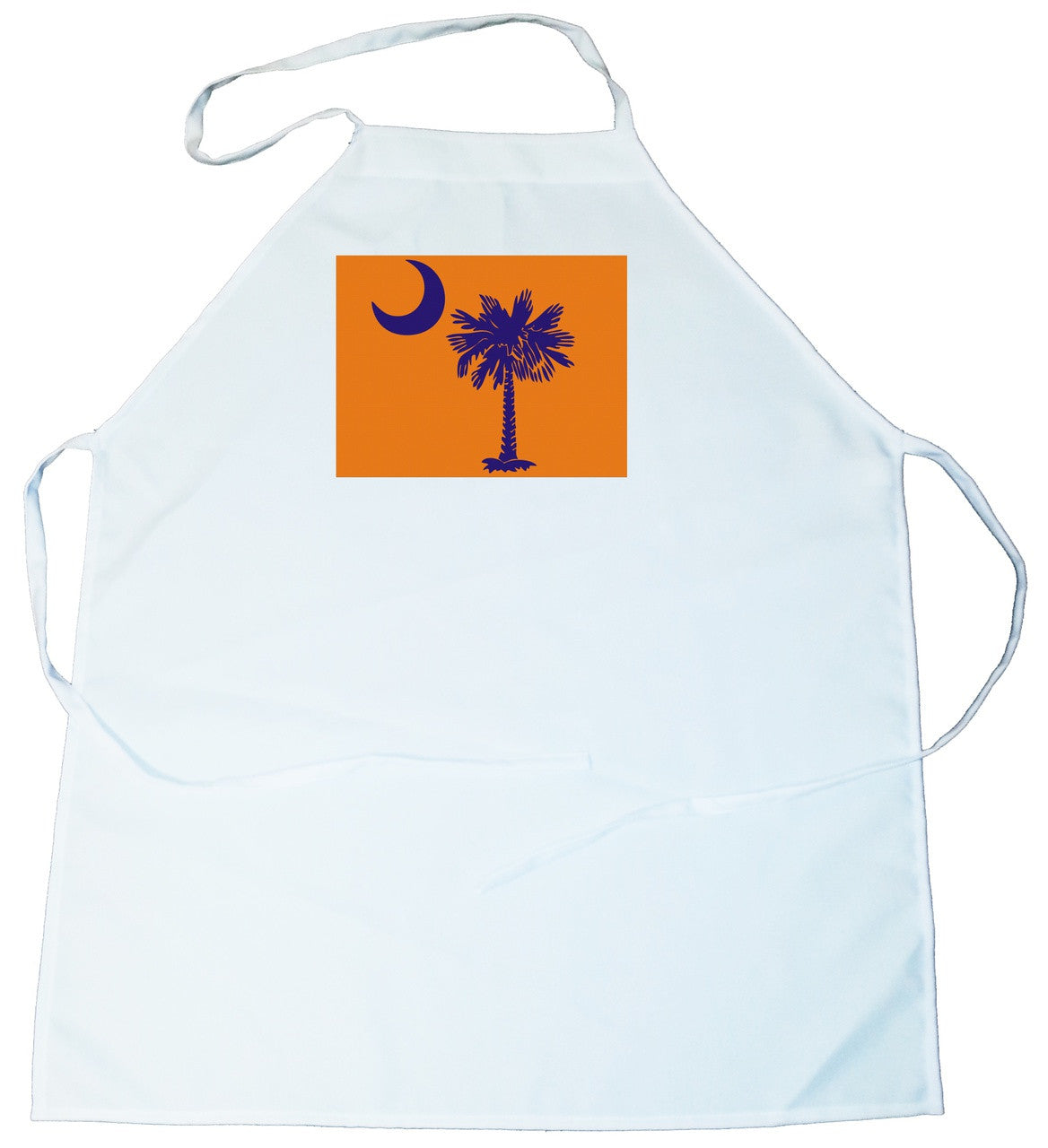 Apron -  Palmetto Tree and moon (Blue on Orange Background) (100-0076-005)