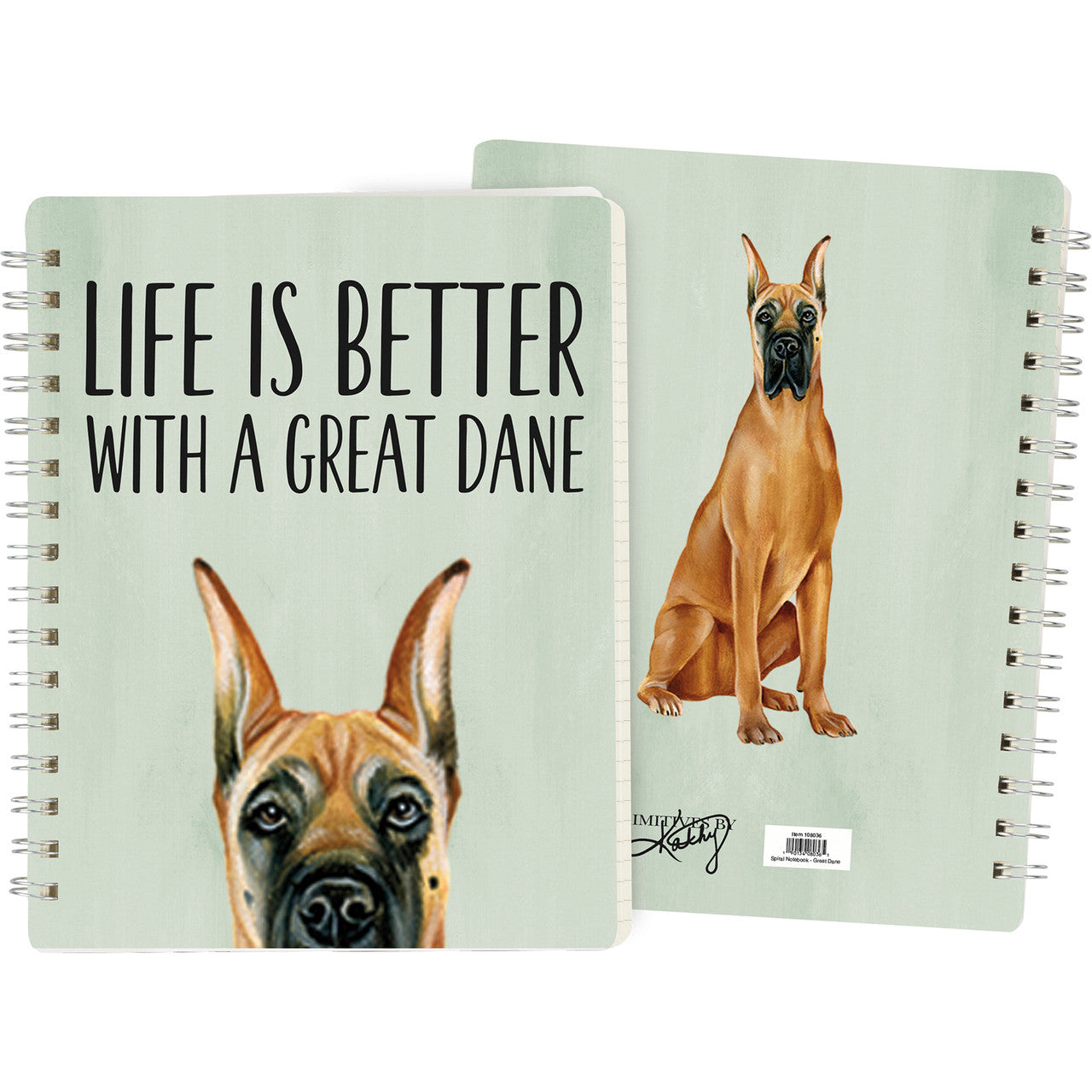 Primatives by Kathy Spiral Notebook - Great Dane (108036)