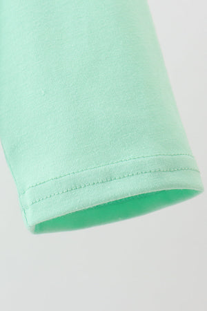Green parade embroidery top