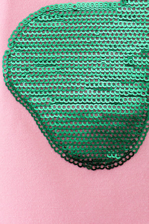 Pink clover glitter mom&me top