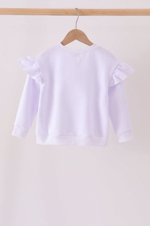 White bow sequin mom&me sweatshirt