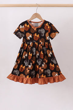 Brown character bamboo dress