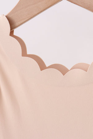 Cream scalloped active dress