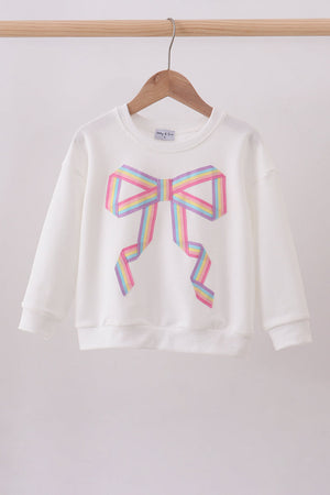Cream hand-sewn bow mom&me sweatshirt