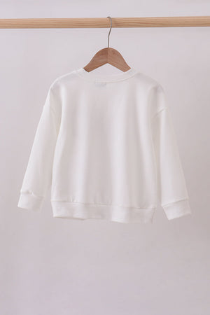 Cream hand-sewn bow mom&me sweatshirt