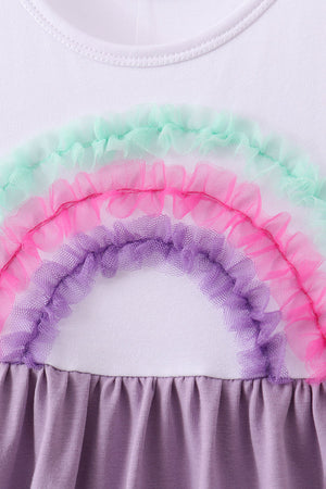 Purple lace rainbow ruffle dress