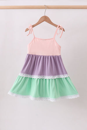 Purple lace rainbow tiered dress