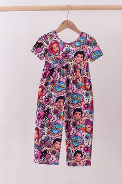 Purple character bamboo jumpsuit