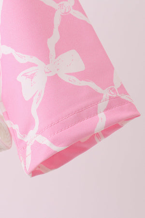 Pink Bow UPF rashguard