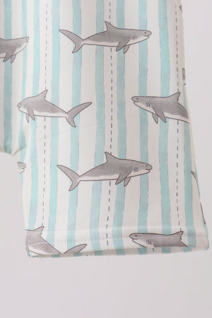 Green Stripe Shark UPF Swim One-Piece