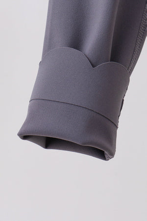 Gray Scalloped Yoga Active Leggings