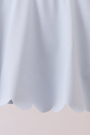 Blue Scalloped Yoga Skorts Set