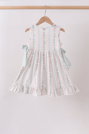 Bow Floral Applique Dress