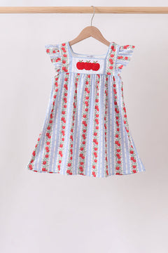 Red Apple Applique Dress