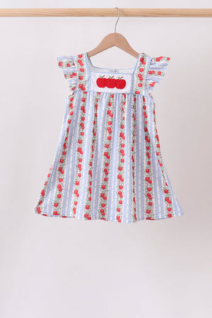 Red Apple Applique Dress