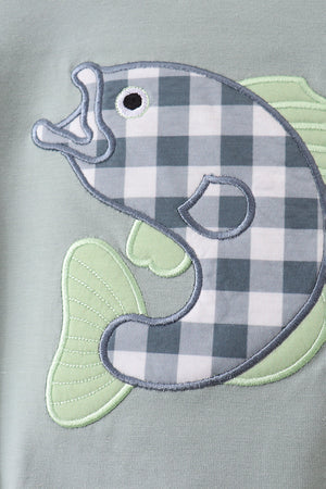 Green Fish Applique Bubble
