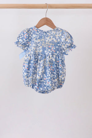 Blue Floral Print Bubble