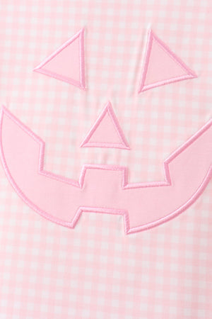 Pink Jack-O-Lantern  Applique Ruffle Shorts Set