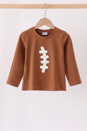 Brown Football French Knot Top