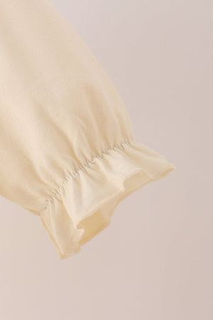 Cream Football French Knot Ruffle Dress