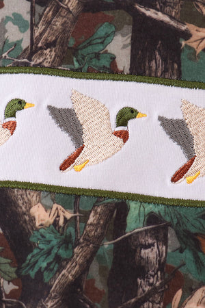 Camouflage Mallard Embroidery Romper