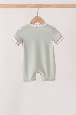 Green Scarecrow Embroidery Romper
