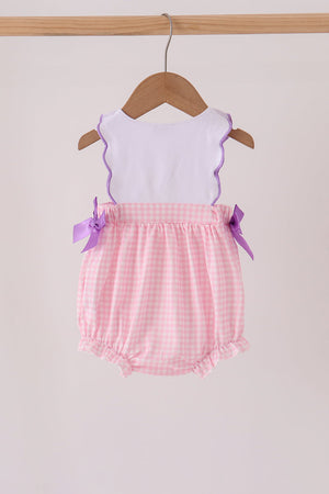 Pink Puppy Pumpkin Applique Bow Bubble