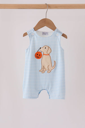 Blue Puppy Pumpkin Applique Jon Jon