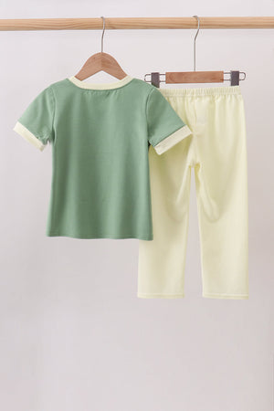 Sage smocked pants set