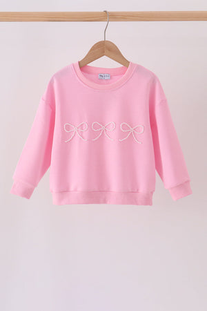 Pink bow pearl mom&me sweatshirt