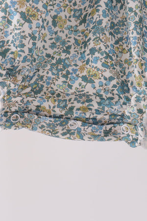Sage Floral Smocked Bow Bubble