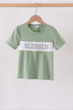 Sage Blessed Smocked Top