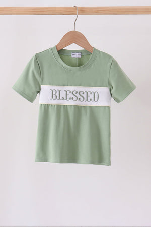Sage Blessed Smocked Top