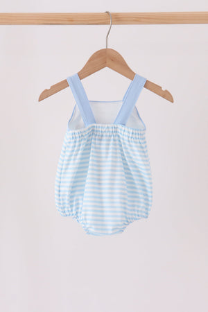 Blue Football Applique Bubble