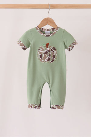 Camo Pumpkin Applique Romper
