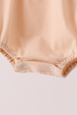 Khaki pumpkin applique bubble