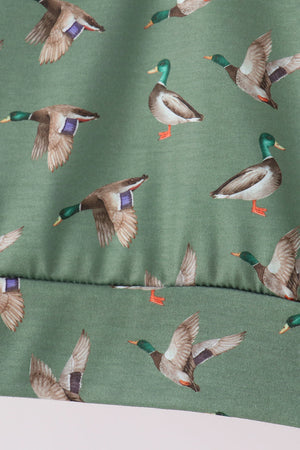 Green mallard zip pullover