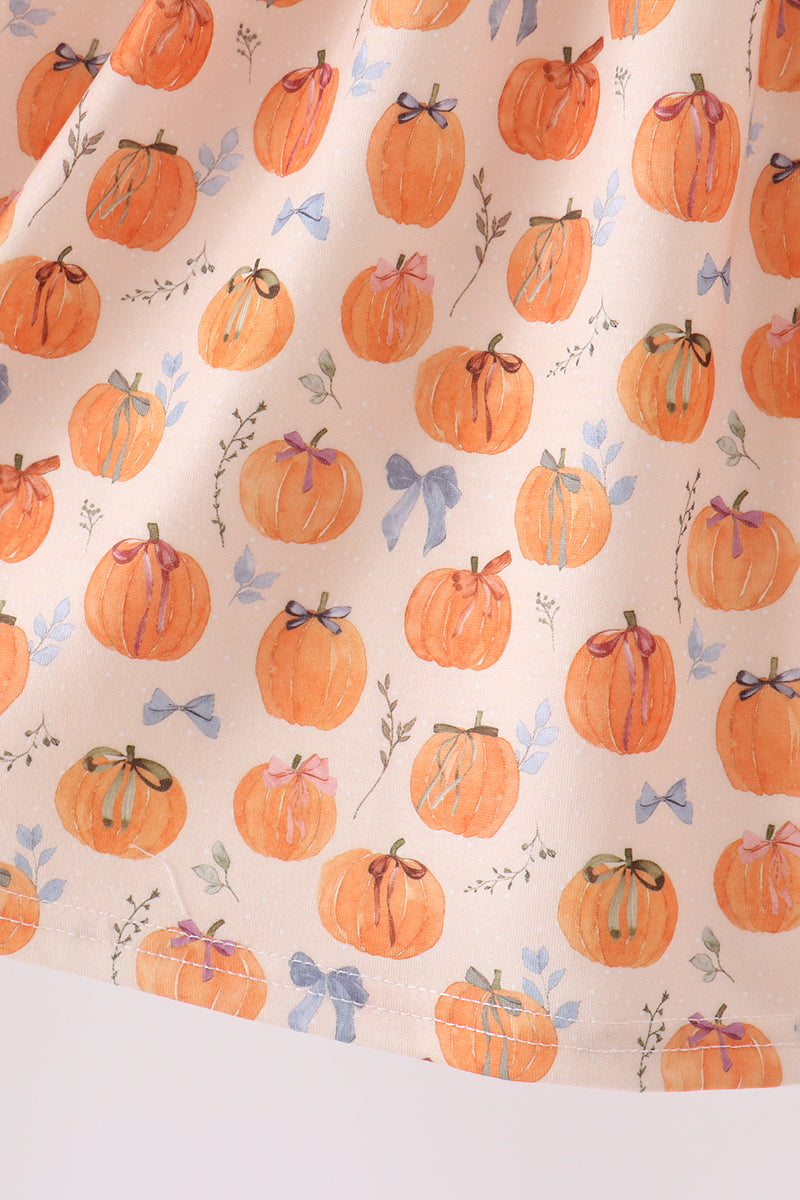 Pumpkin Bow Ruffle Dress