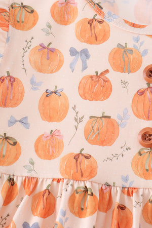 Pumpkin Bow Ruffle Dress